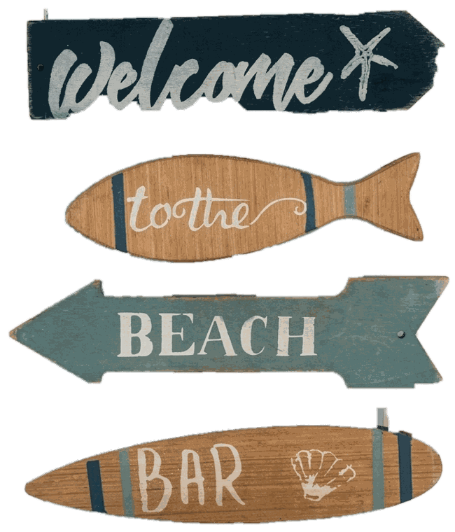 Insegna in legno: Welcome to the Beach Bar